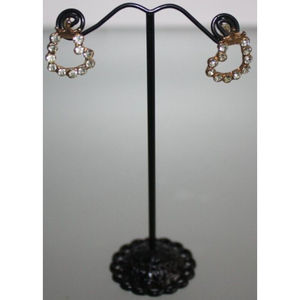 3/$15 Heart Rhinestone Earrings With Gold Crown Posts Women's Fashion Jewelry